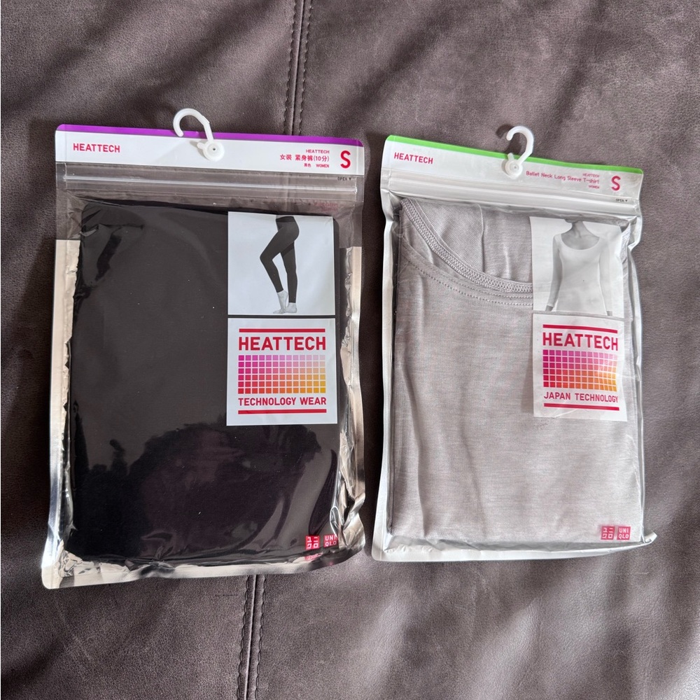 Uniqlo HEATTECH Set — Black & Light Gray